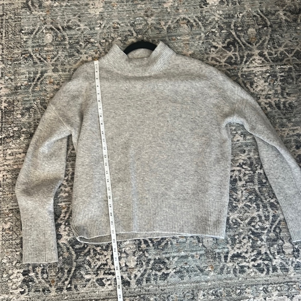 Mock Neck Long Sleeve Drop Shoulder Sweater